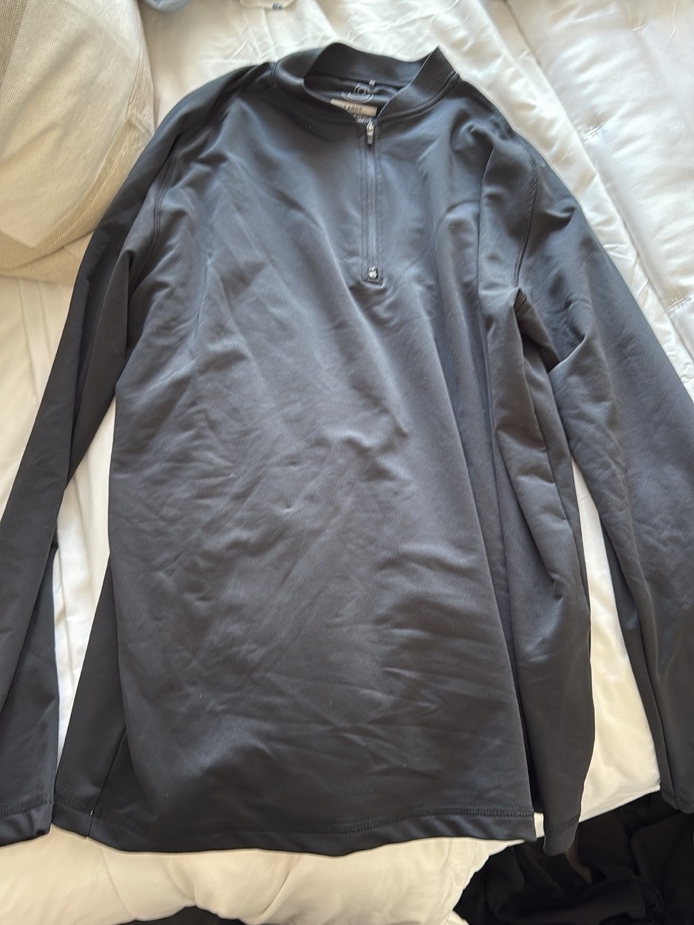 Swannies Quarter-Zip Long Sleeve Pullover — black